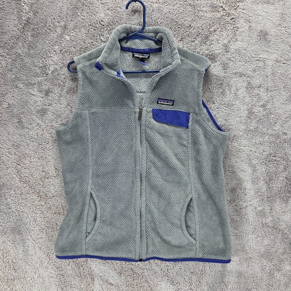 Patagonia Vest Womens Large Gray Re-Tool Fleece Full Zip Lightweight Polartec